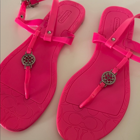 Coach Shoes - Coach pansy pink sandals size 9 Needs cleaning